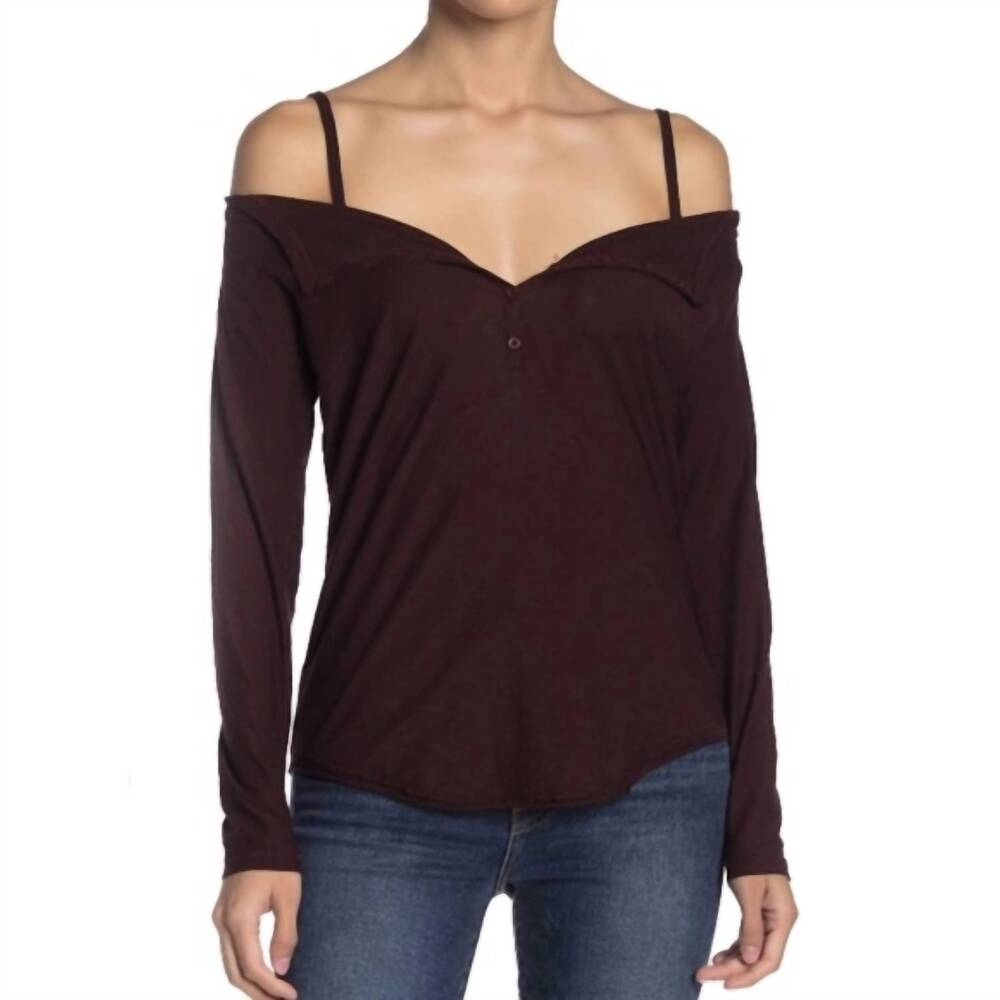NEW NATION LTD women's harlow long sleeve top in burgundy